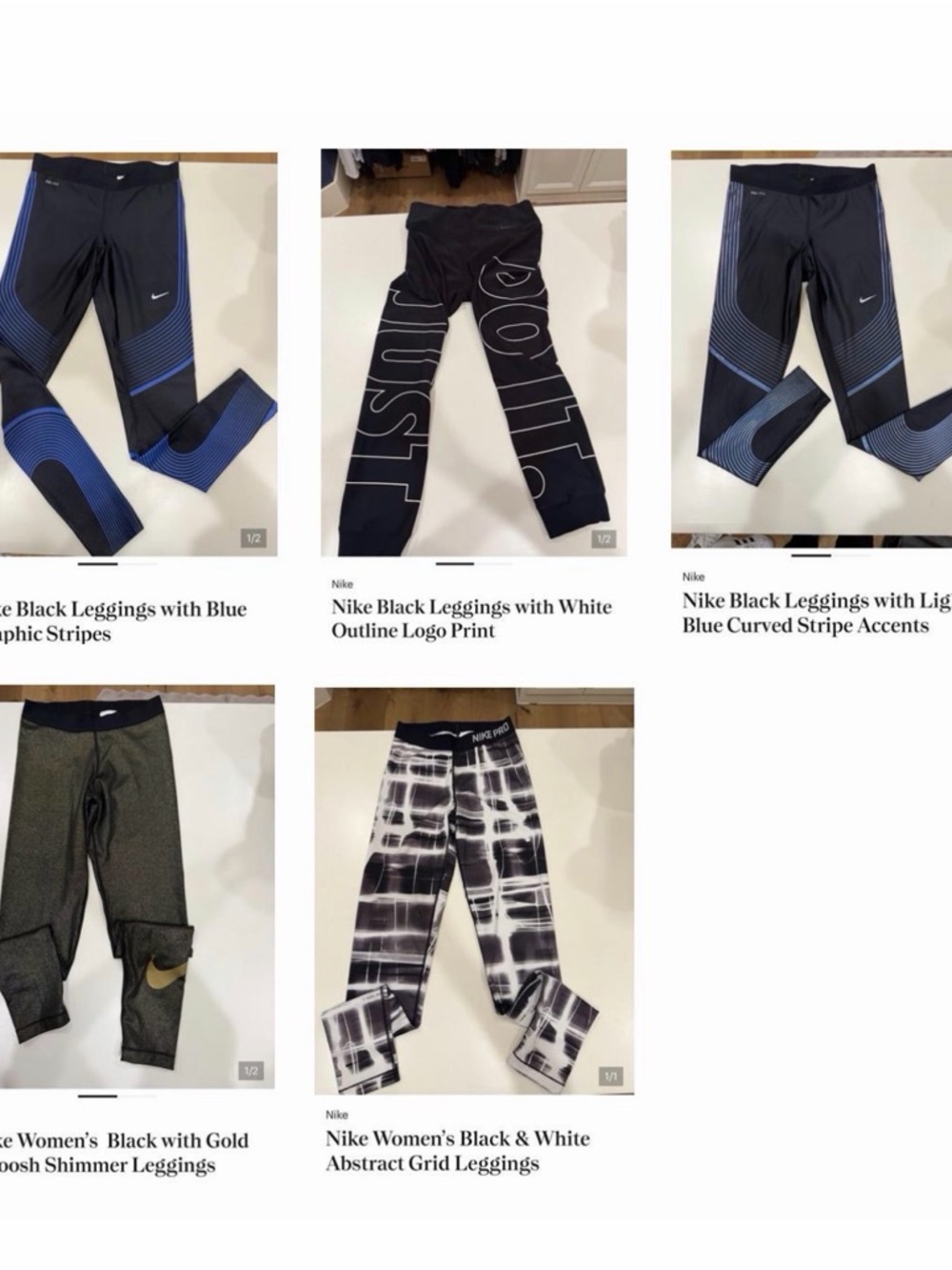 Nike Women’s Leggings Bundle. 5 pairs for 45.00